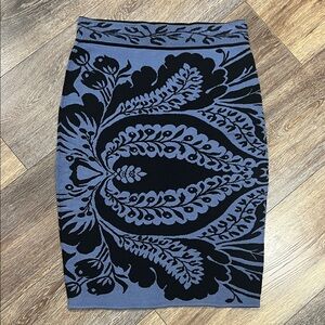 Peruvian Connection Black and Gray Pencil Skirt